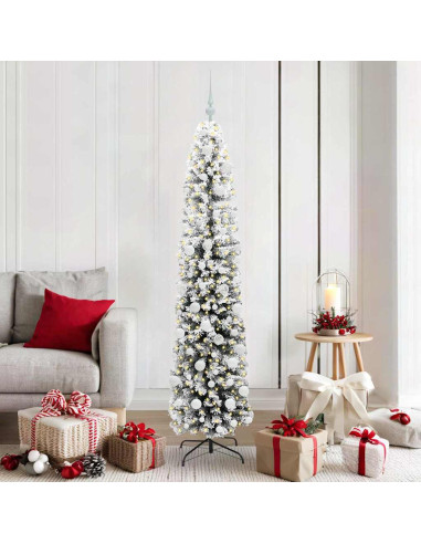 Albero di Natale artificiale Verde e bianco 180 cm PVC