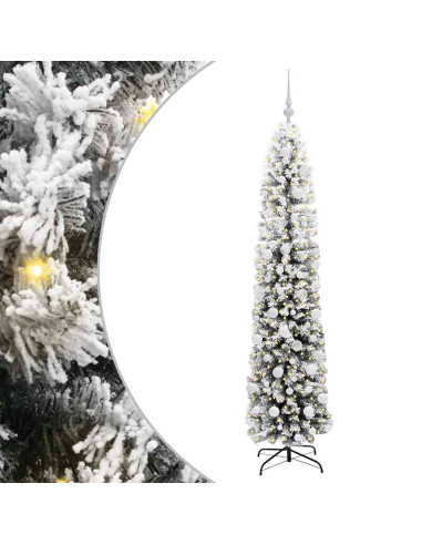 Albero di Natale artificiale Verde e bianco 180 cm PVC