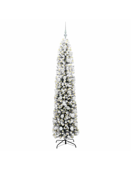 Albero di Natale artificiale Verde e bianco 180 cm PVC
