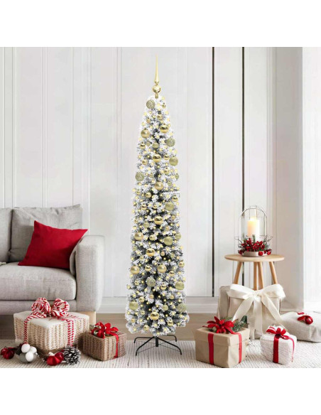 Albero di Natale artificiale Verde e bianco 180 cm PVC