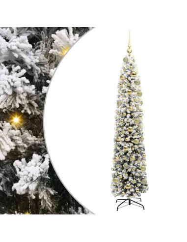 Albero di Natale artificiale Verde e bianco 180 cm PVC