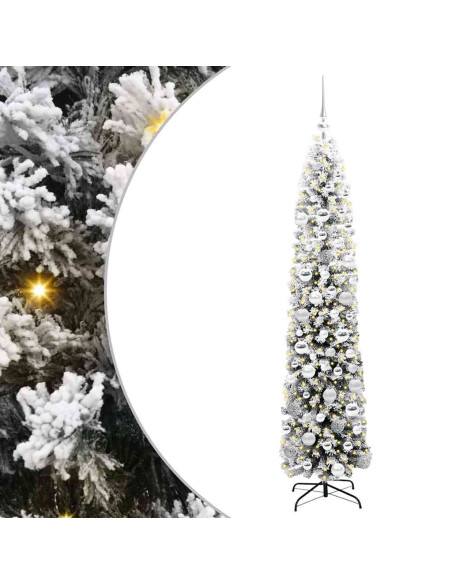 Albero di Natale artificiale Verde e bianco 180 cm PVC