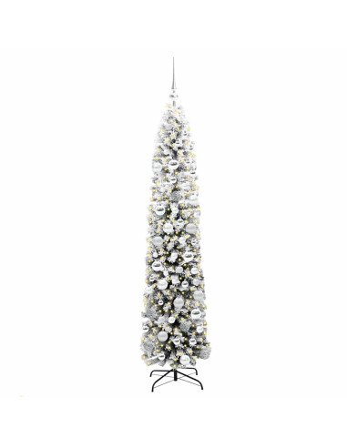 Albero di Natale artificiale Verde e bianco 180 cm PVC