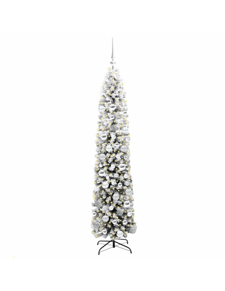 Albero di Natale artificiale Verde e bianco 180 cm PVC