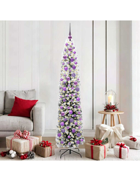 Albero di Natale artificiale Verde e bianco 180 cm PVC