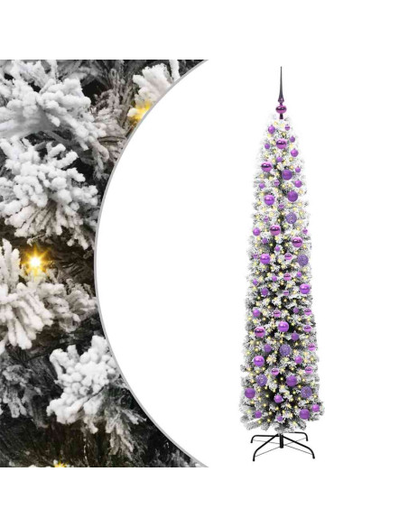 Albero di Natale artificiale Verde e bianco 180 cm PVC