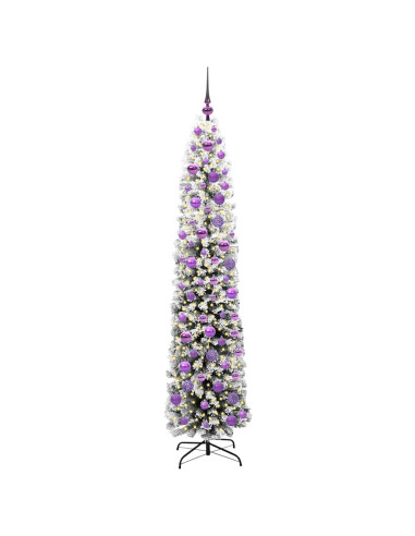 Albero di Natale artificiale Verde e bianco 180 cm PVC