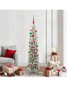 Albero di Natale artificiale Verde e bianco 180 cm PVC 2