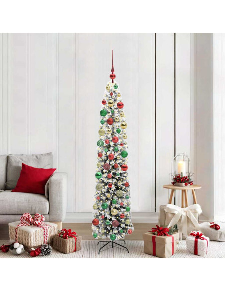 Albero di Natale artificiale Verde e bianco 180 cm PVC