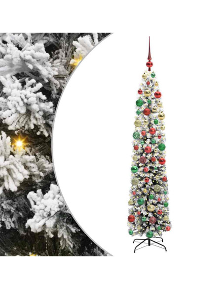 Albero di Natale artificiale Verde e bianco 180 cm PVC