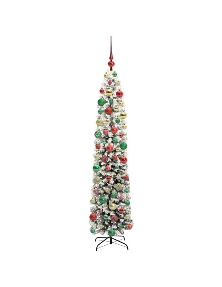 Albero di Natale artificiale Verde e bianco 180 cm PVC