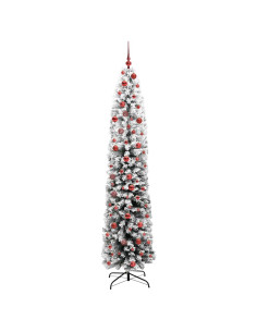 Albero di Natale artificiale Verde e bianco 210 cm PVC 2