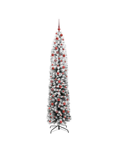 Albero di Natale artificiale Verde e bianco 210 cm PVC