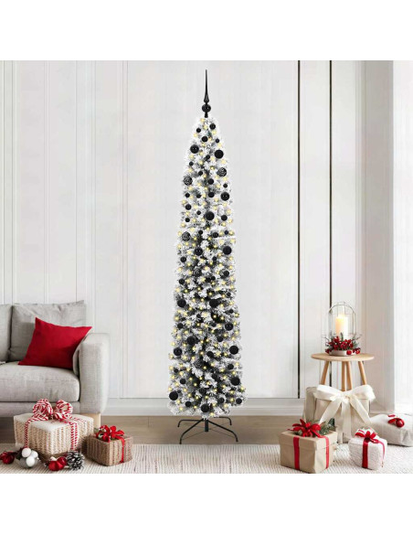 Albero di Natale artificiale Verde e bianco 210 cm PVC