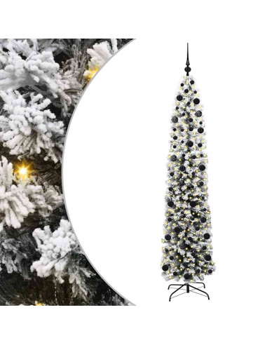 Albero di Natale artificiale Verde e bianco 210 cm PVC