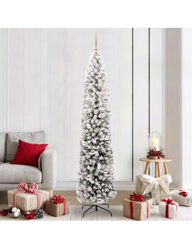 Albero di Natale artificiale Verde e bianco 210 cm PVC