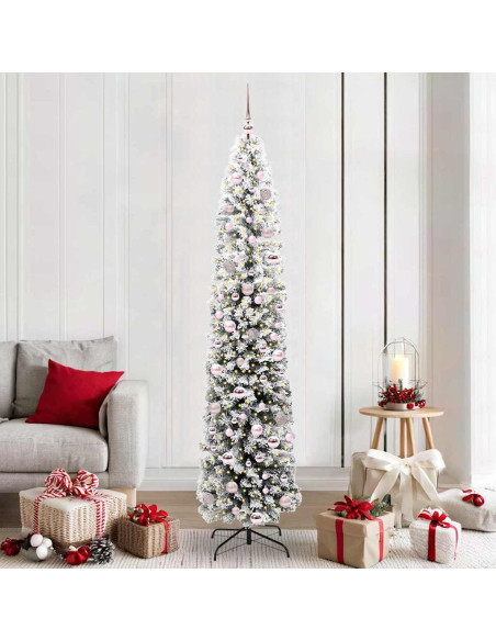 Albero di Natale artificiale Verde e bianco 210 cm PVC