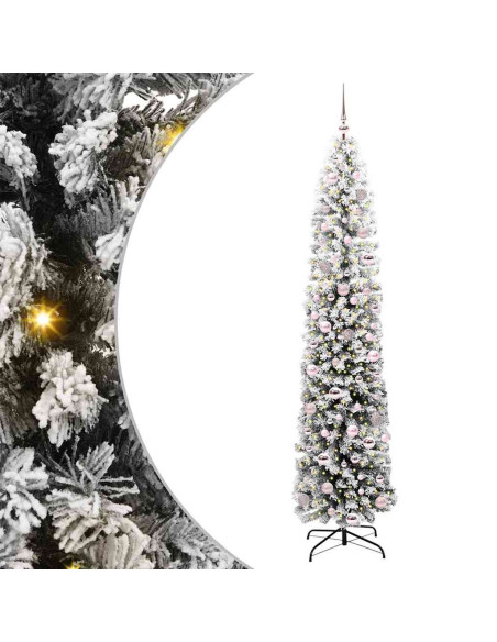 Albero di Natale artificiale Verde e bianco 210 cm PVC