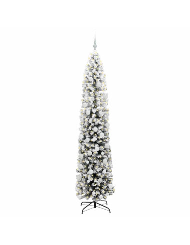 Albero di Natale artificiale Verde e bianco 210 cm PVC