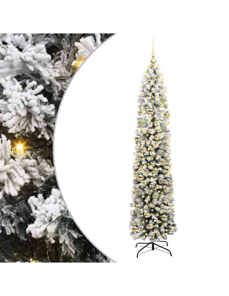 Albero di Natale artificiale Verde e bianco 210 cm PVC