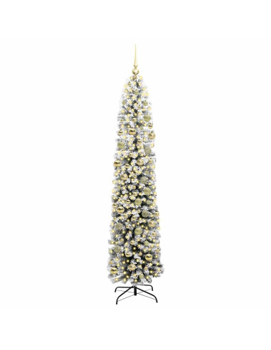 Albero di Natale artificiale Verde e bianco 210 cm PVC