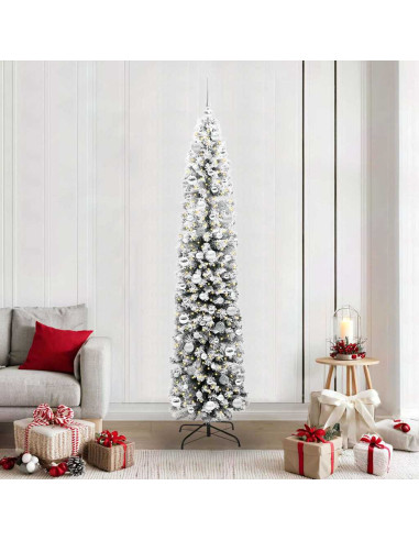 Albero di Natale artificiale Verde e bianco 210 cm PVC