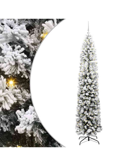 Albero di Natale artificiale Verde e bianco 210 cm PVC