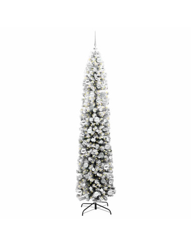 Albero di Natale artificiale Verde e bianco 210 cm PVC