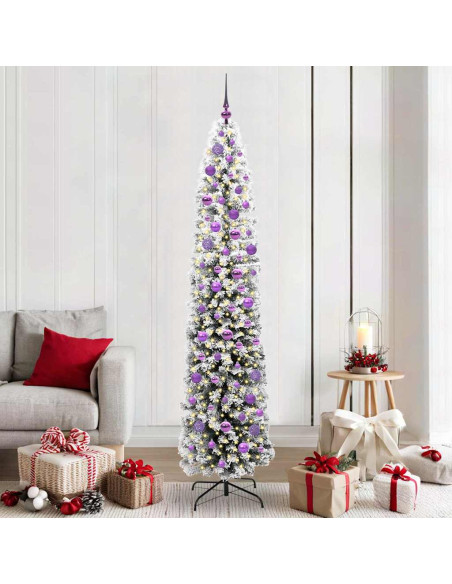 Albero di Natale artificiale Verde e bianco 210 cm PVC
