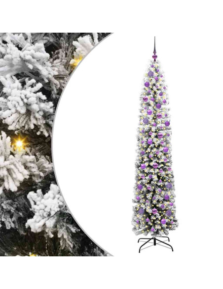 Albero di Natale artificiale Verde e bianco 210 cm PVC