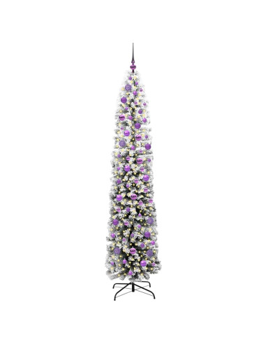 Albero di Natale artificiale Verde e bianco 210 cm PVC