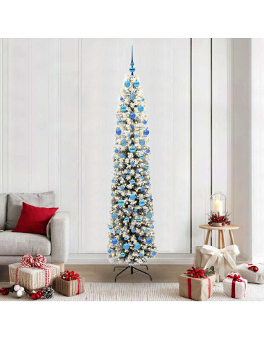 Albero di Natale artificiale Verde e bianco 210 cm PVC