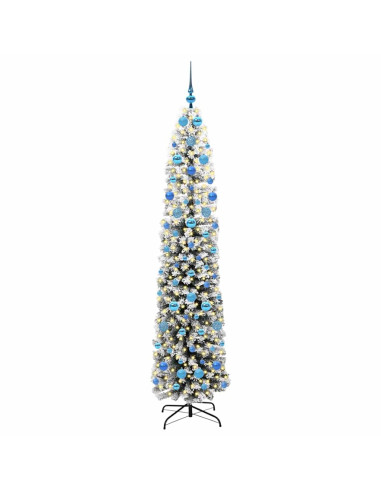 Albero di Natale artificiale Verde e bianco 210 cm PVC