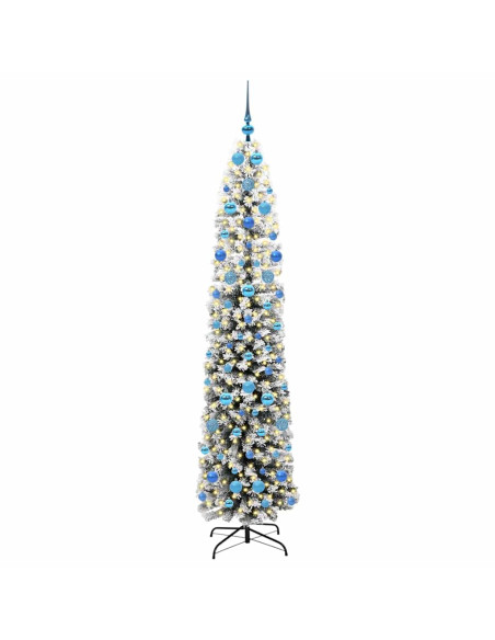 Albero di Natale artificiale Verde e bianco 210 cm PVC