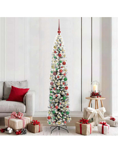 Albero di Natale artificiale Verde e bianco 210 cm PVC
