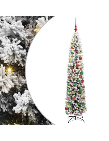 Albero di Natale artificiale Verde e bianco 210 cm PVC