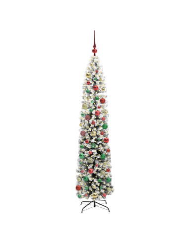 Albero di Natale artificiale Verde e bianco 210 cm PVC