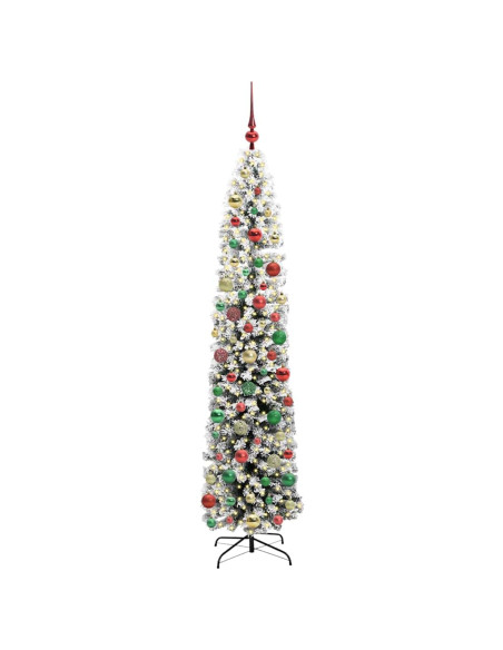 Albero di Natale artificiale Verde e bianco 210 cm PVC