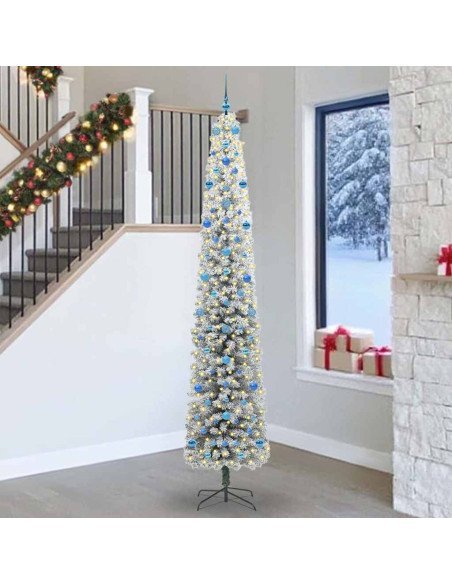 Albero di Natale artificiale Verde e bianco 270 cm PVC