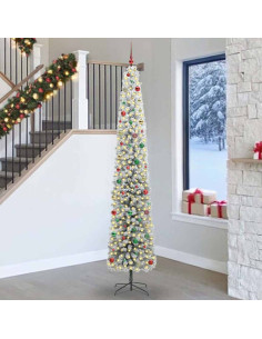 Albero di Natale artificiale Verde e bianco 270 cm PVC 2