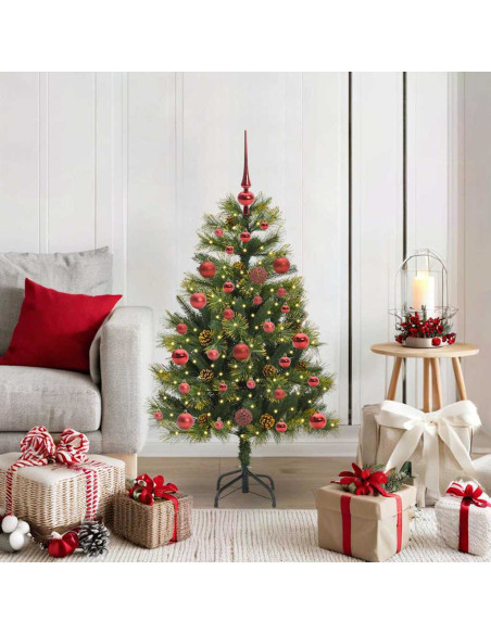 Albero di Natale artificiale pieghevole con coni Verde 120 cm