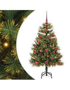 Albero di Natale artificiale pieghevole con coni Verde 120 cm 2