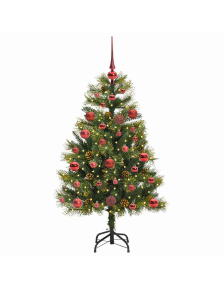 Albero di Natale artificiale pieghevole con coni Verde 120 cm