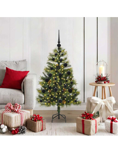 Albero di Natale artificiale pieghevole con coni Verde 120 cm