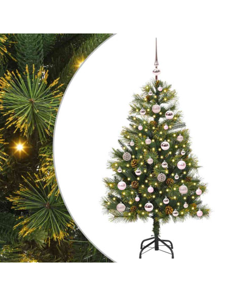 Albero di Natale artificiale pieghevole con coni Verde 120 cm