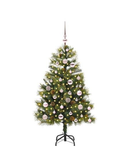 Albero di Natale artificiale pieghevole con coni Verde 120 cm
