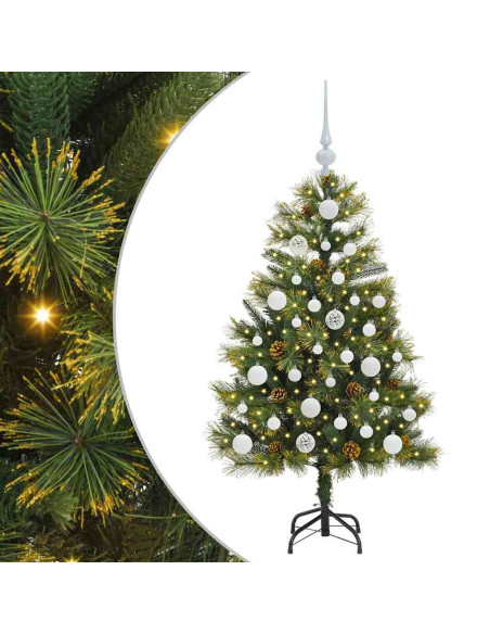 Albero di Natale artificiale pieghevole con coni Verde 120 cm