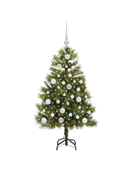 Albero di Natale artificiale pieghevole con coni Verde 120 cm