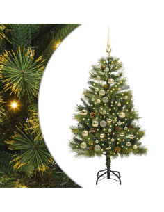 Albero di Natale artificiale pieghevole con coni Verde 120 cm 2