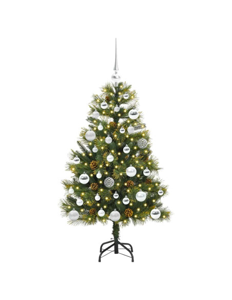 Albero di Natale artificiale pieghevole con coni Verde 120 cm